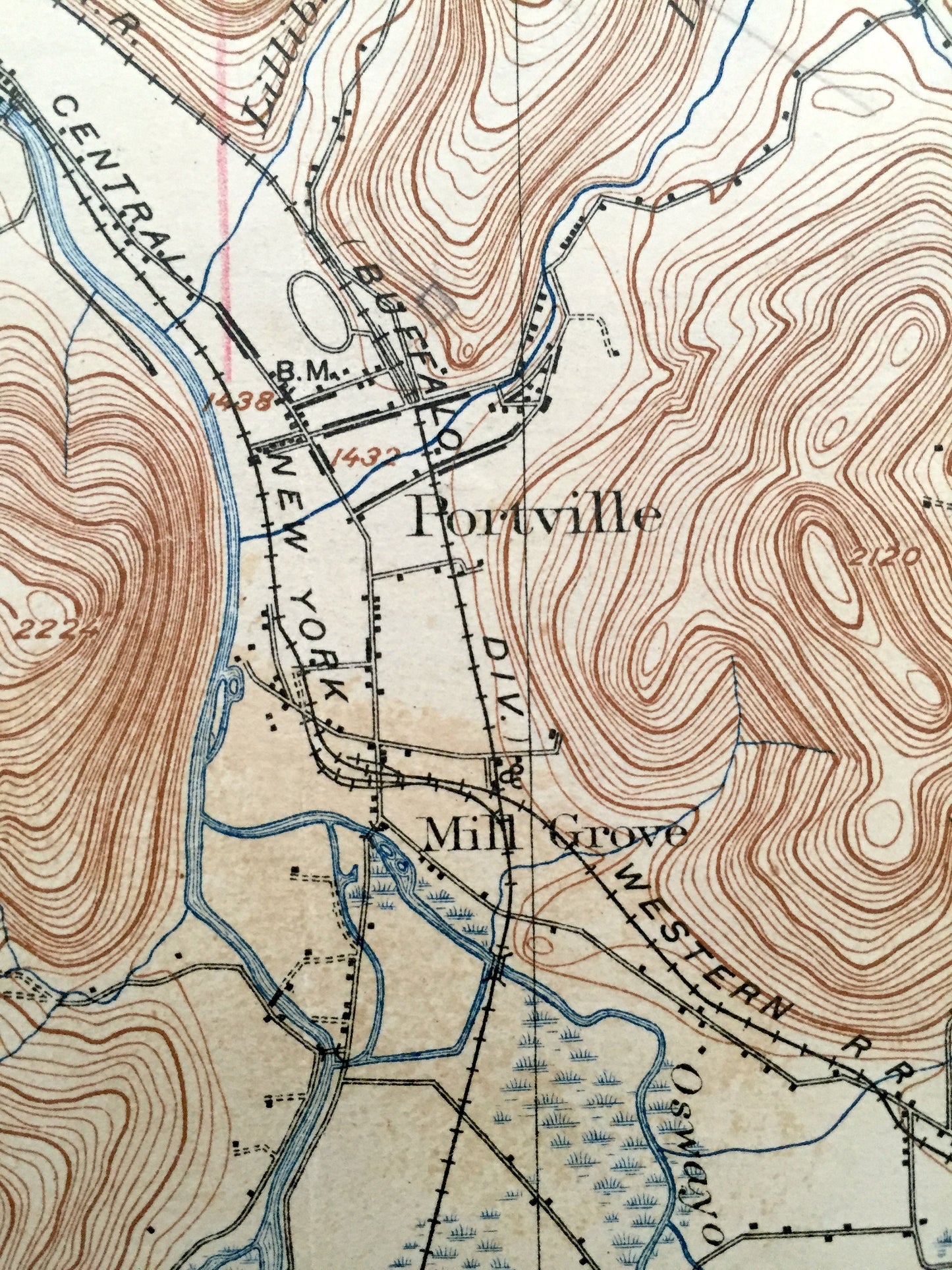 Antique Olean, New York 1898 US Geological Survey Topographic Map – Portville, Genesee, Cuba, Hinsdale, Clarksville, Humphrey, Ischua, NY