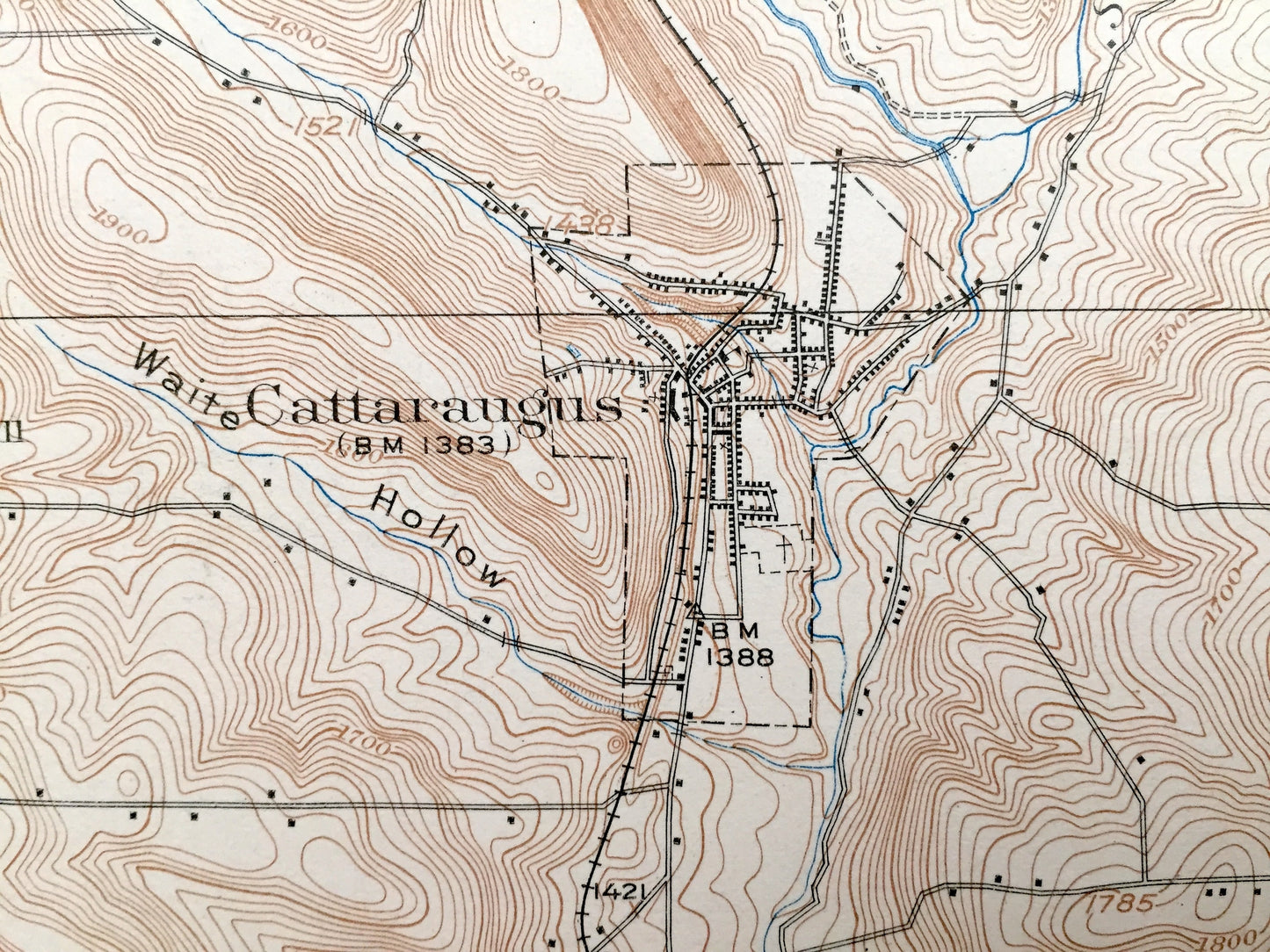 Antique Cattaraugus, New York 1923 US Geological Survey Topographic Map – Erie County, Gowanda, Perrysburg, East Otto, Little Valley, NY