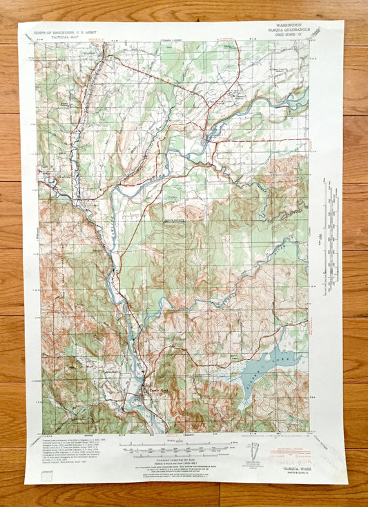 Antique Castle Rock, Washington 19341 US Geological Survey Topographic Map – Cowlitz, Lewis County, Vader, Olequa, Toledo, Winlock Toutle WA