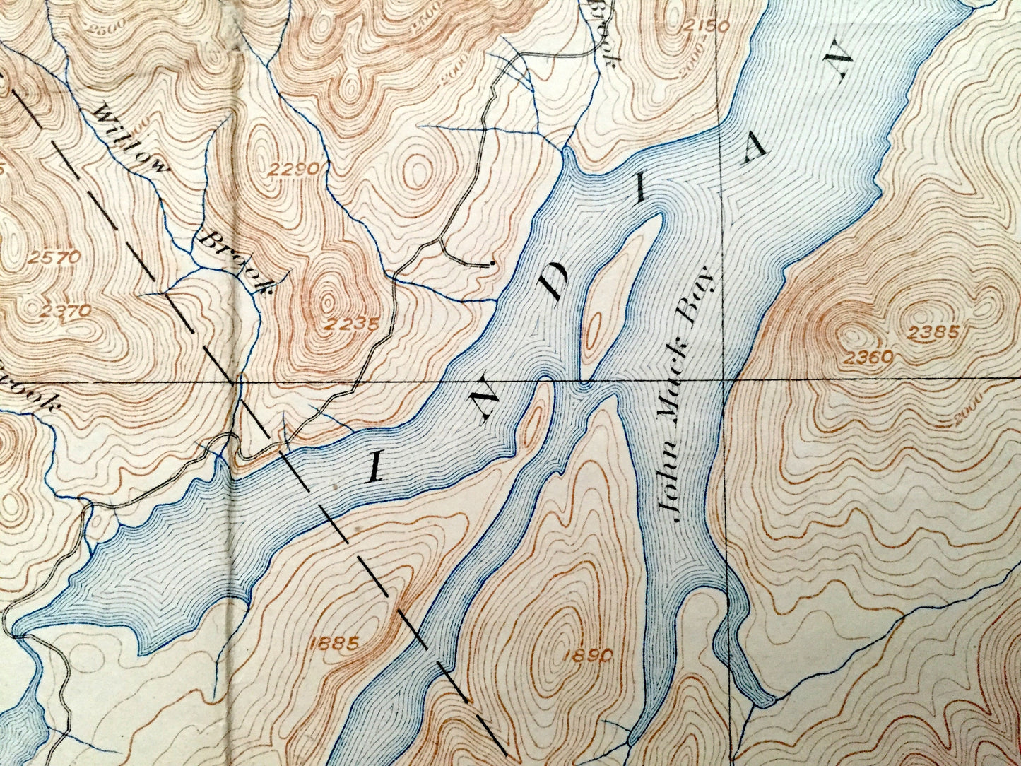Antique Indian Lake & West Canada Lakes, New York 1920's US Geological Survey Topographic Map – Adirondacks, Pleasant, Arieta Cedar River NY