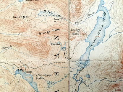 Antique Indian Lake & West Canada Lakes, New York 1920's US Geological Survey Topographic Map – Adirondacks, Pleasant, Arieta Cedar River NY
