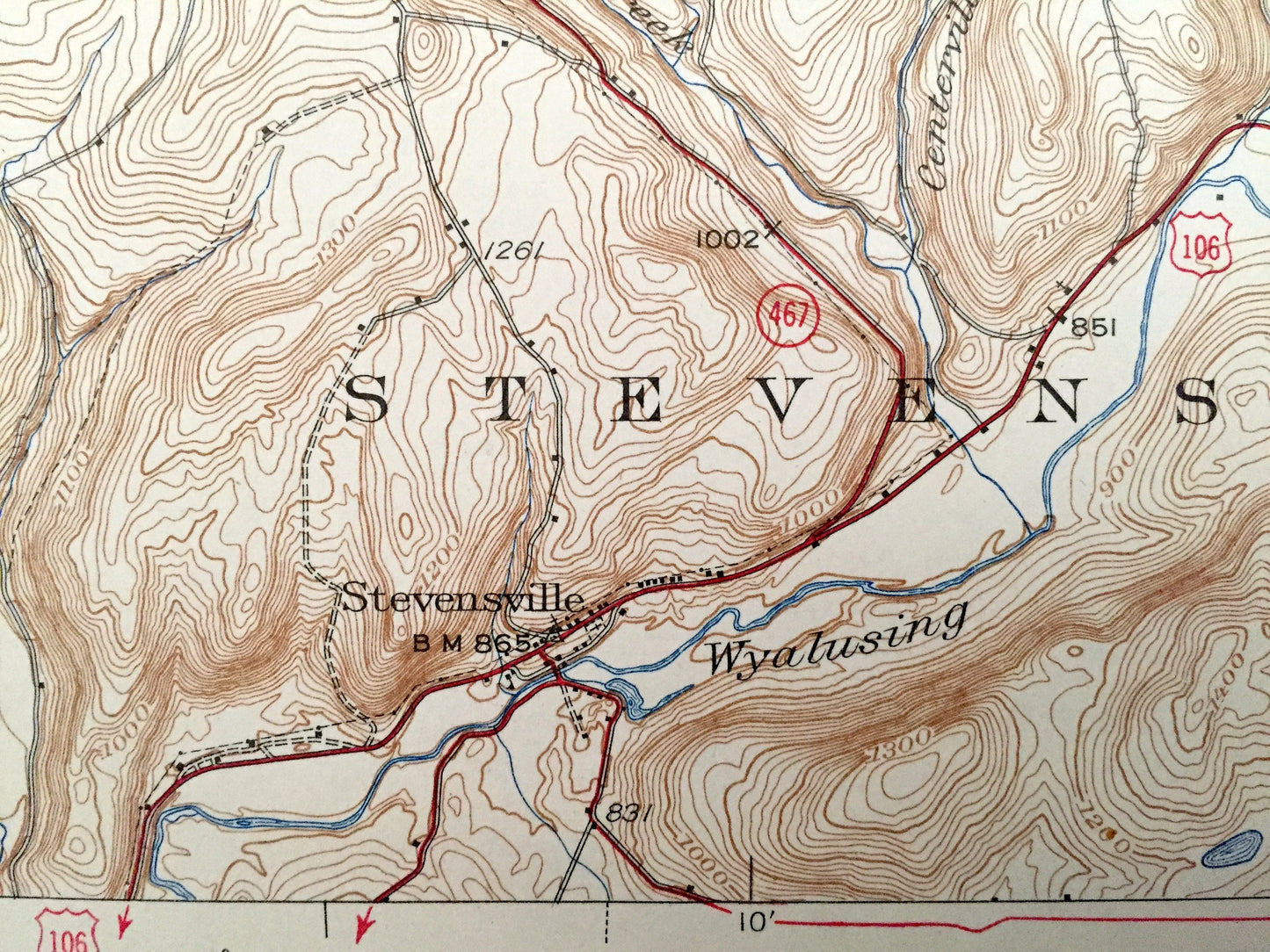 Antique Le Raysville, Pennsylvania 1943 US Geological Survey Topographic Map - Pike, Middletown, Rush, Stevens, Herrick, Orwell, Warren