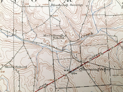Antique Meadville, Pennsylvania 1925 US Geological Survey Topographic Map - Vernon, Hayfield, Woodcock, Richmond, Randolph, Greenwood, Union