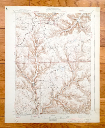 Antique Mount Jewett, Pennsylvania 1940 US Geological Survey Topographic Map - Hamlin, Sergeant, Wetmore, Jones, Benzinger, Ridgway, Wilcox
