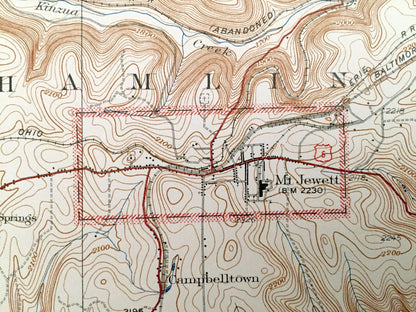 Antique Mount Jewett, Pennsylvania 1940 US Geological Survey Topographic Map - Hamlin, Sergeant, Wetmore, Jones, Benzinger, Ridgway, Wilcox