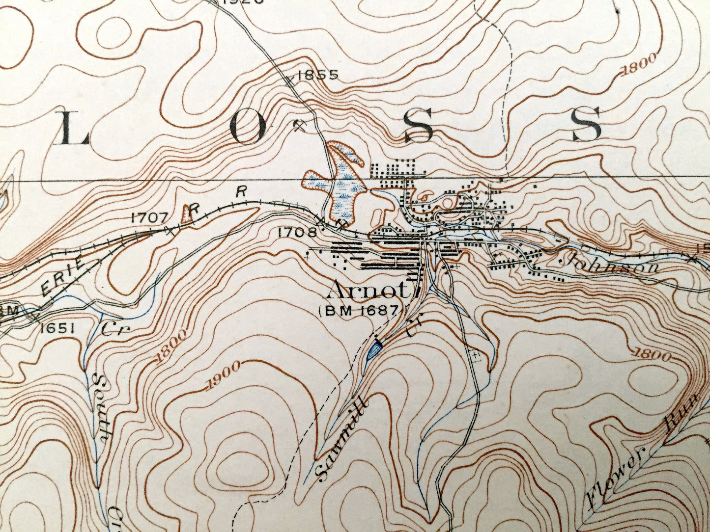 Antique Blossburg, Pennsylvania 1927 US Geological Survey Topographic Map – Tioga, Lycoming County, Charleston, Covington, Duncan, Morris PA
