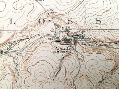 Antique Blossburg, Pennsylvania 1927 US Geological Survey Topographic Map – Tioga, Lycoming County, Charleston, Covington, Duncan, Morris PA