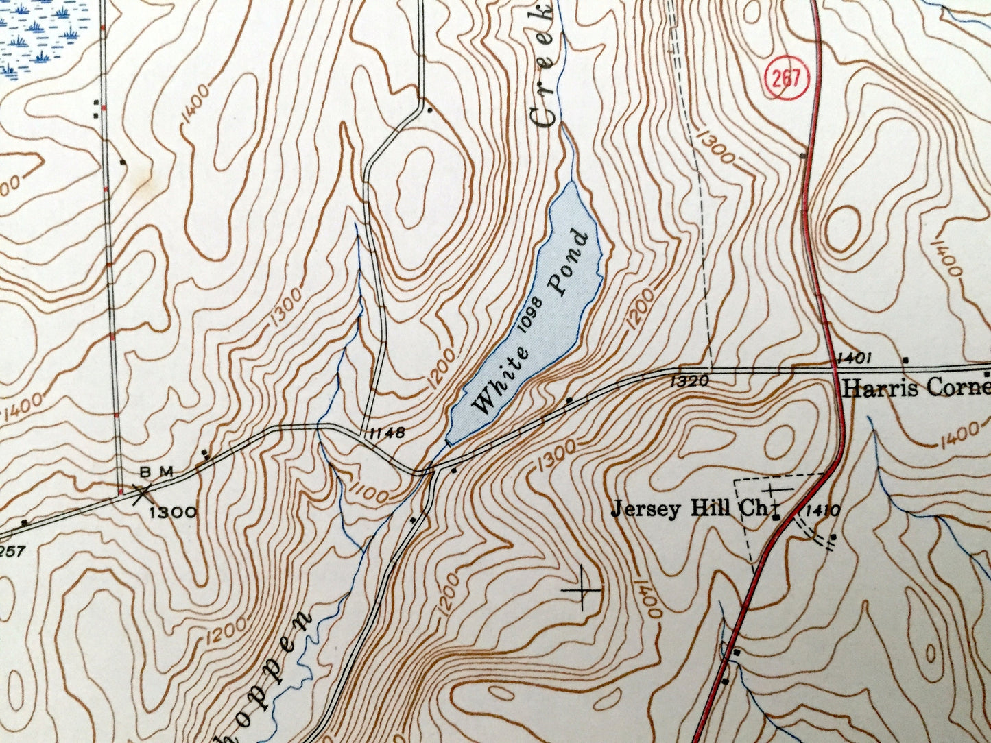 Antique Auburn Center, Pennsylvania 1947 US Geological Survey Topographic Map - Rush, Braintrim, Meshoppen, Washington, Tuscarora, Retta