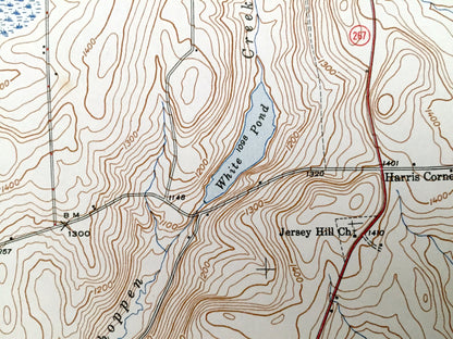 Antique Auburn Center, Pennsylvania 1947 US Geological Survey Topographic Map - Rush, Braintrim, Meshoppen, Washington, Tuscarora, Retta