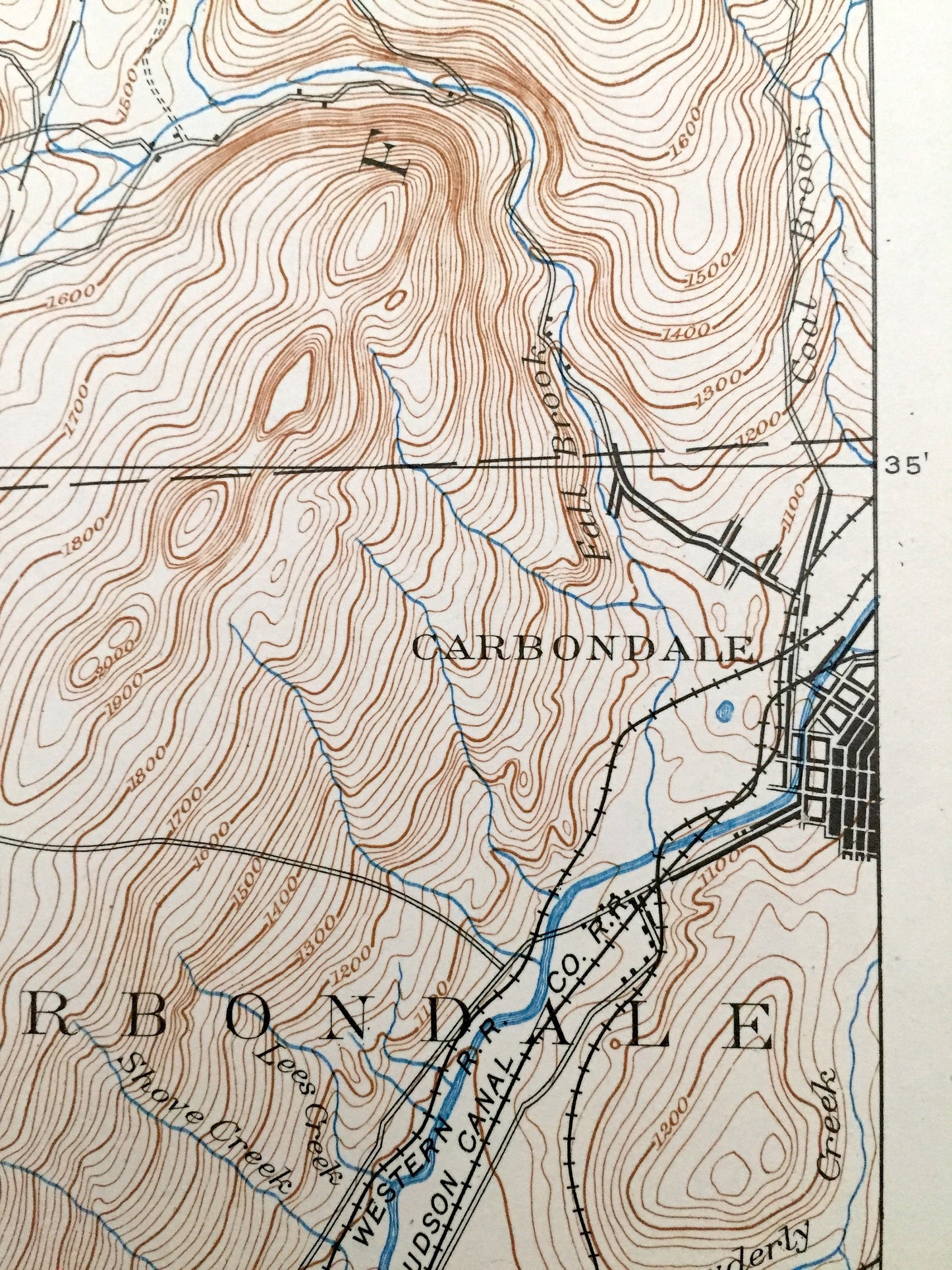 Antique Dundaff, Pennsylvania 1892 US Geological Survey Topographic Map – Harford, Gibson, Herrick, Lenox, Clifford, Benton, Greenfield, PA