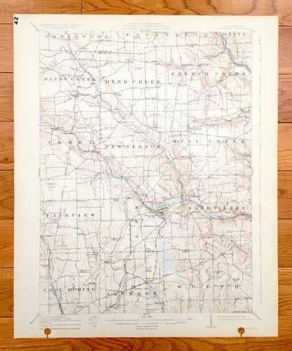 Antique Stoneboro, Pennsylvania 1913 US Geological Survey Topographic Map - Cool Spring, Jackson, Worth, Fairview, Perry, New Vernon, Wayne