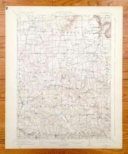 Antique Hilliards, Pennsylvania 1912 US Geological Survey Topographic Map - Washington, Cherry, Clay, Concord, Fairview, Parker, Marion