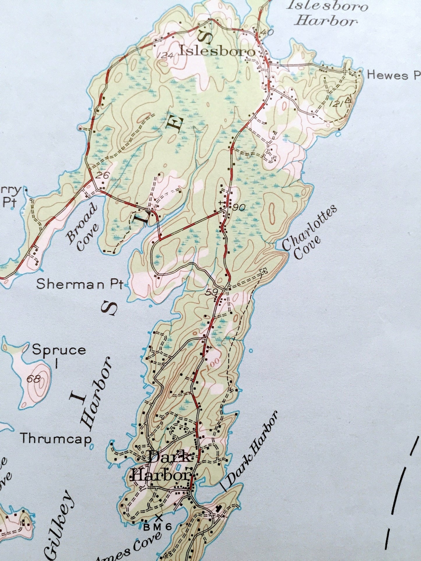 Antique Penobscot Bay, Maine 1941 US Geological Survey Topographic Map – Northport, Searsport, Castine, Brooksville, Deer Isle, Islesboro ME