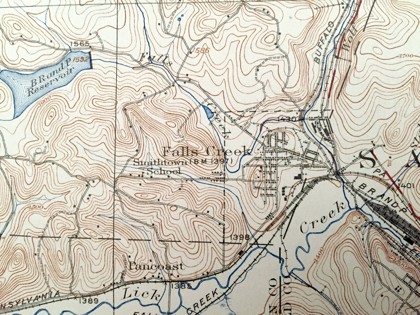 Antique Du Bois, Pennsylvania 1924 US Geological Survey Topographic Map – Clearfield, Jefferson County, Sandy, Brady, Henderson, Knox, PA
