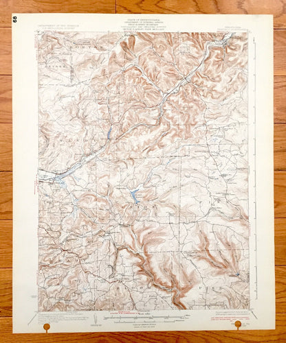 Antique Penfield, Pennsylvania 1932 US Geological Survey Topographic Map - Huston, Horton, Snyder, Sandy, Pine, Union, Pike, Bloom, Brady