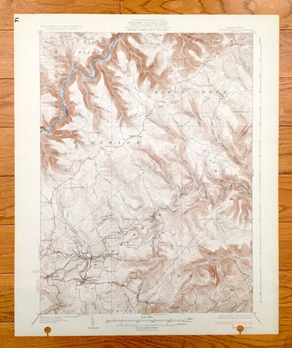 Antique Snow Shoe, Pennsylvania 1931 US Geological Survey Topographic Map – Centre, Clinton County Union, Boggs, Burnside, Beech Creek, PA