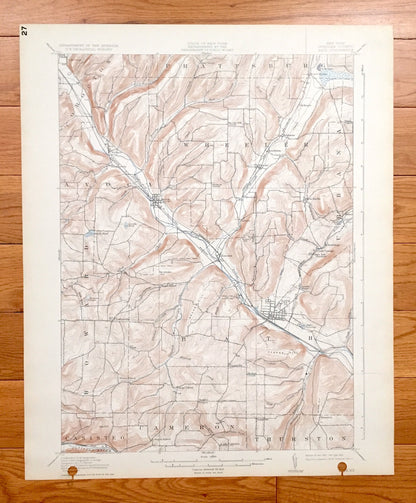 Antique Bath, New York 1910 US Geological Survey Topographic Map - Cameron, Thurston, Wheeler, Prattsburg, Urbana, Avoca, Cohocton, Canisteo