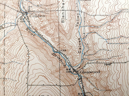 Antique Springville, New York 1925 US Geological Survey Topographic Map - Concord, Sardinia, Ashford, Yorkshire, Boston, Colden, Holland