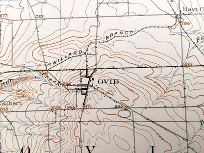 Antique Ovid, New York 1902 US Geological Survey Topographic Map - Romulus, Lodi, Hector, Covert, Starkey, Barrington, Milo, Torrey, Benton