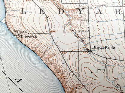 Antique Genoa, New York 1902 US Geological Survey Topographic Map – Seneca County, Cayuga Lake, Lansing, Ulysses, Ovid, Romulus, Norton, NY