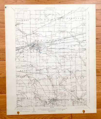 Antique Depew, New York 1905 US Geological Survey Topographic Map - Cheektowag, Lancaster, Newstead, Clarence, Amherst, Alden, Marilla, NY