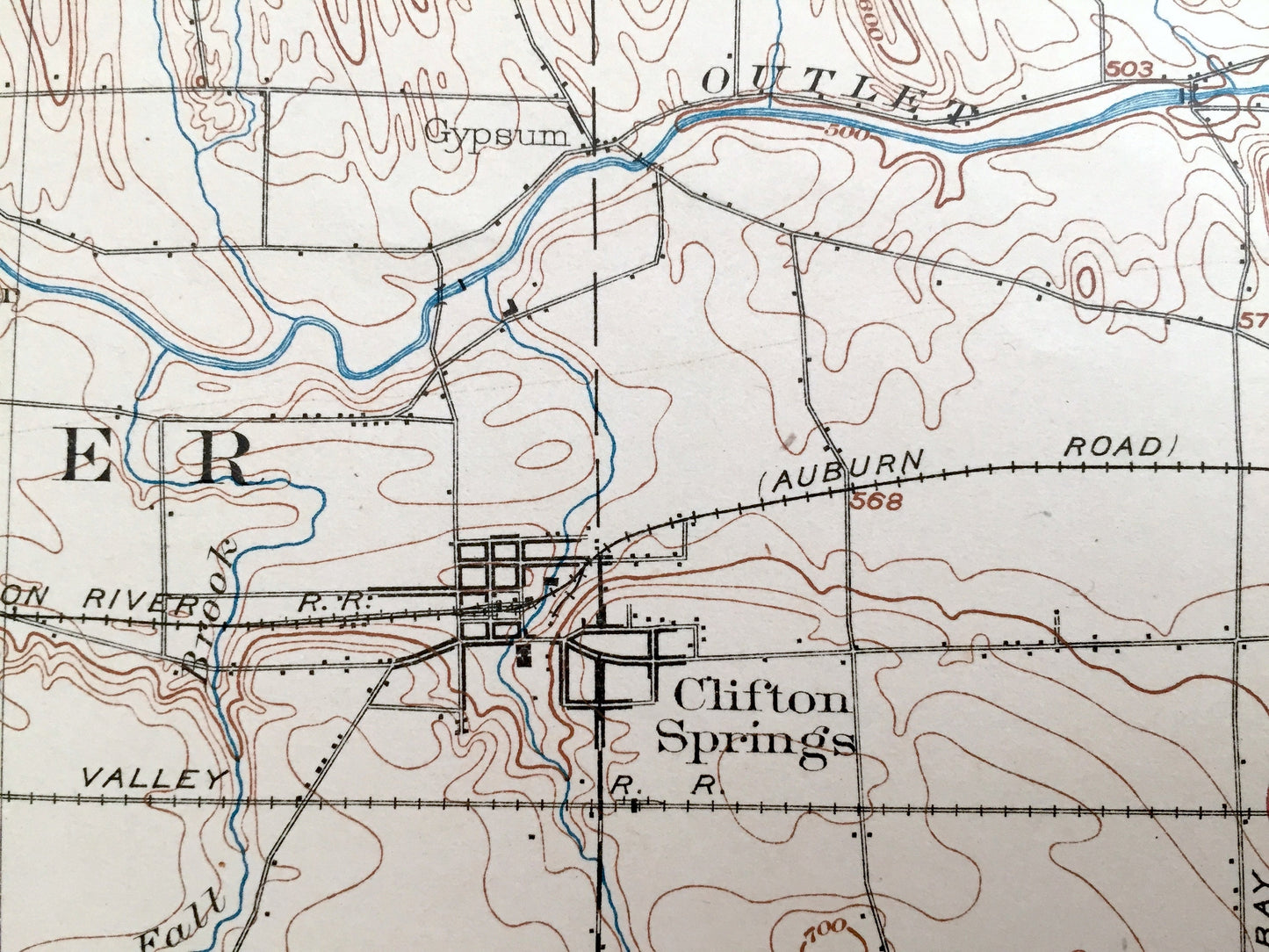 Antique Phelps, New York 1902 US Geological Survey Topographic Map - Ontario, Yates County, Clifton Springs Manchester Shortsville Seneca NY