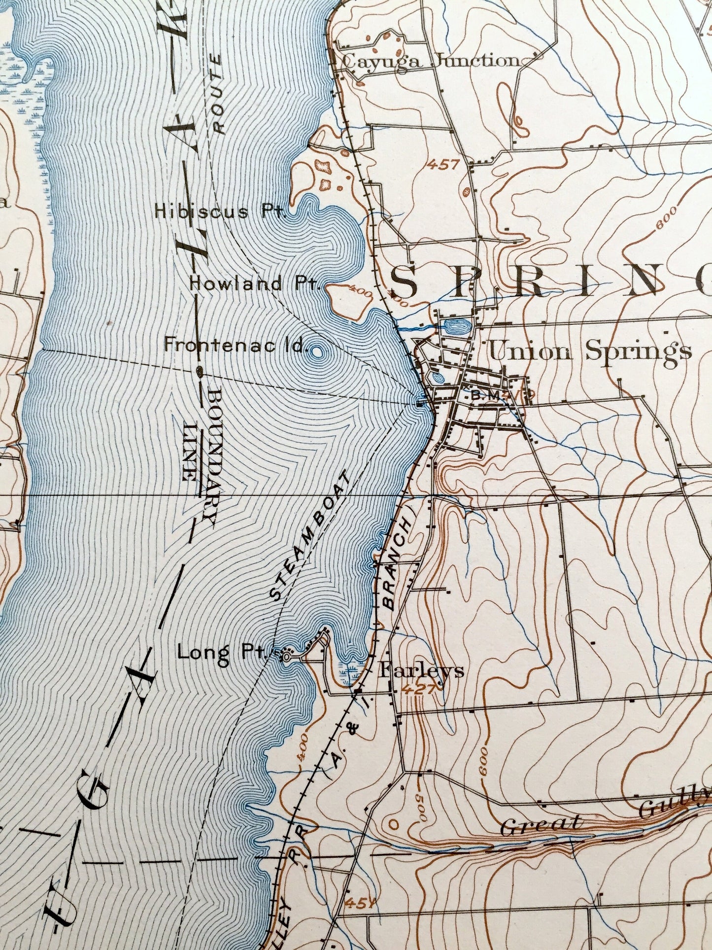 Antique Auburn, New York 1902 US Geological Survey Topographic Map – Aurelius, Fleming, Springport, Montezuma, Throop, Sennett, Ledyard, NY