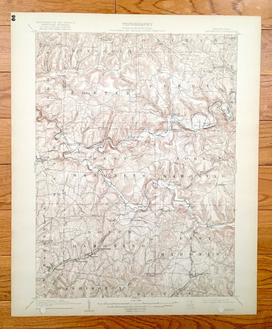Antique Smicksburg, Pennsylvania 1909 US Geological Survey Topographic Map - Wayne, West Mahoning, Redbank, Ringgold, Porter, Oliver, Perry