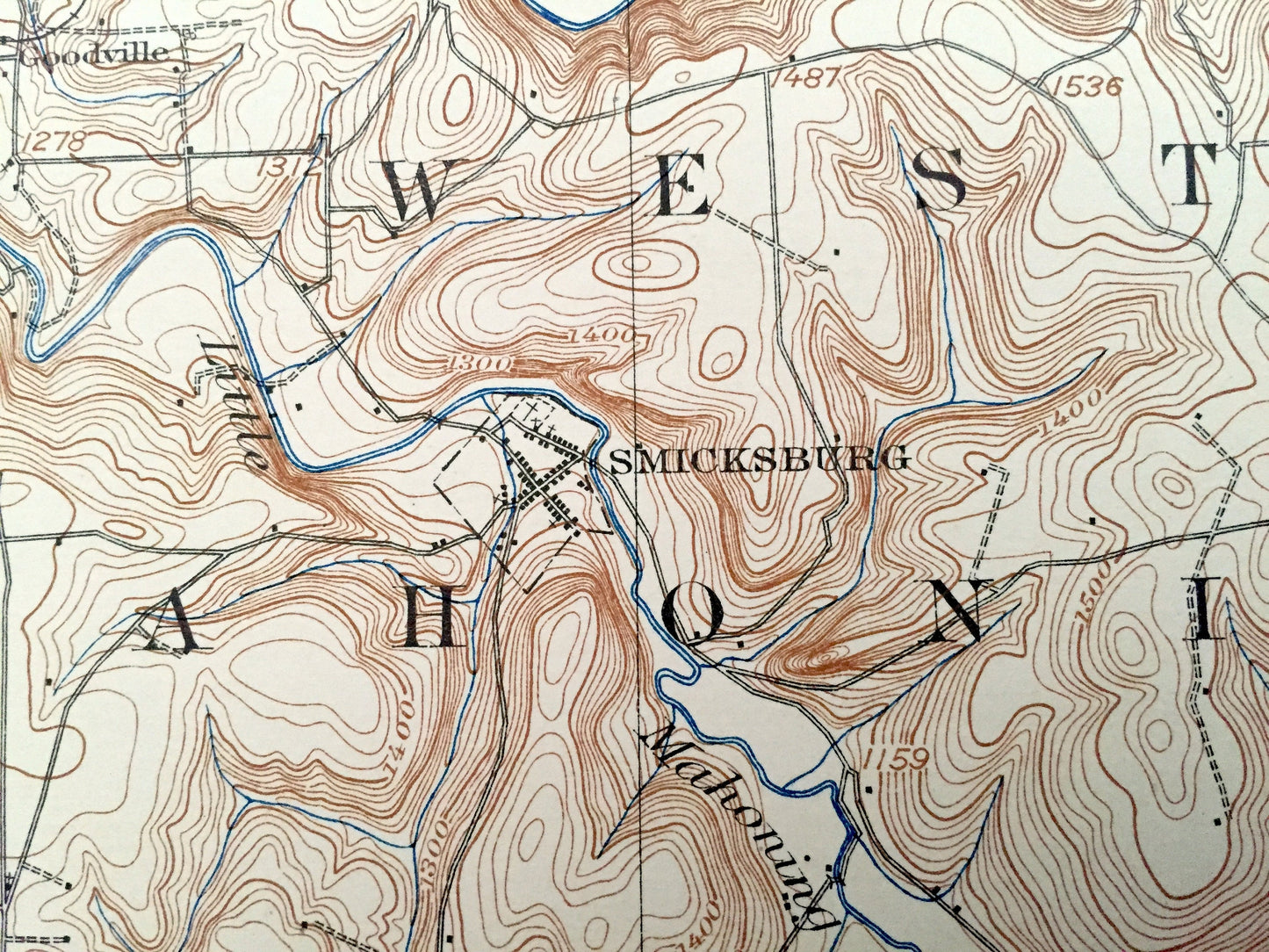 Antique Smicksburg, Pennsylvania 1909 US Geological Survey Topographic Map - Wayne, West Mahoning, Redbank, Ringgold, Porter, Oliver, Perry
