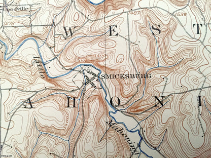 Antique Smicksburg, Pennsylvania 1909 US Geological Survey Topographic Map - Wayne, West Mahoning, Redbank, Ringgold, Porter, Oliver, Perry