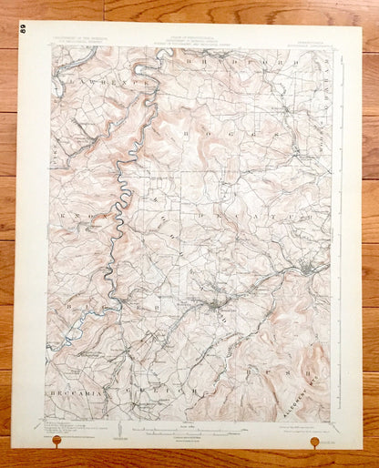 Antique Houtzdale, Pennsylvania 1905 US Geological Survey Topographic Map - Clearfield, Centre County, Pike, Bradford, Graham, Lawrence, PA