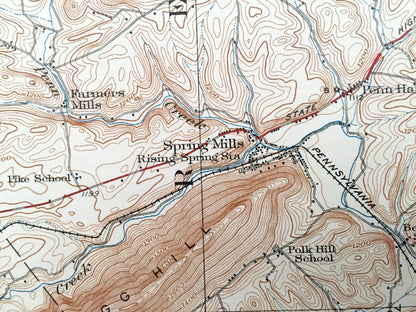 Antique Centre Hall, Pennsylvania 1929 US Geological Survey Topographic Map - Armagh, Porter, Harris, Penn, Benner, Gregg, Miles, Walker, PA