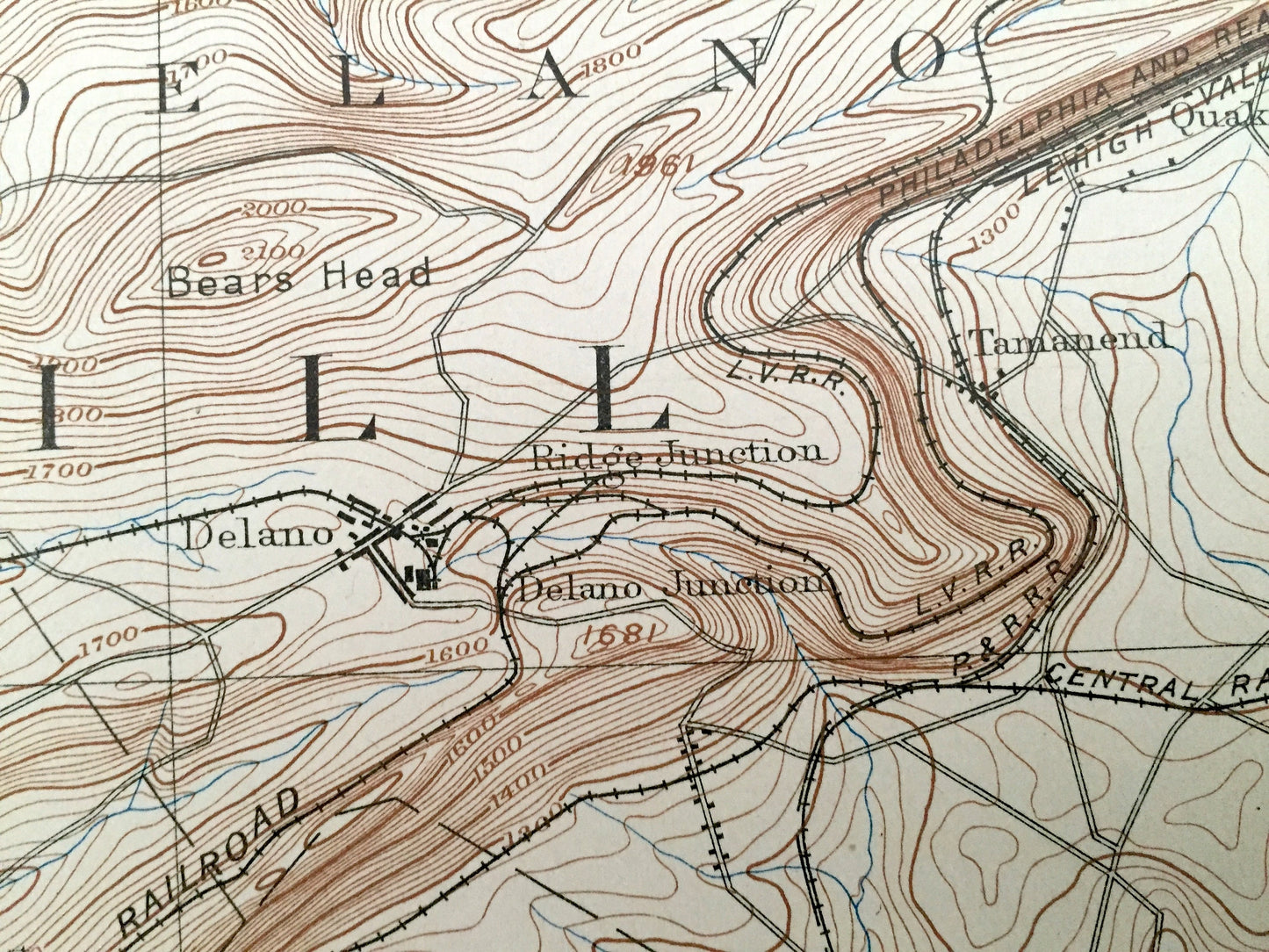 Antique Mahanoy, Pennsylvania 1893 US Geological Survey Topographic Map - Shenandoah, Hopeville, Frackville, Delano, Schuylkill County, PA