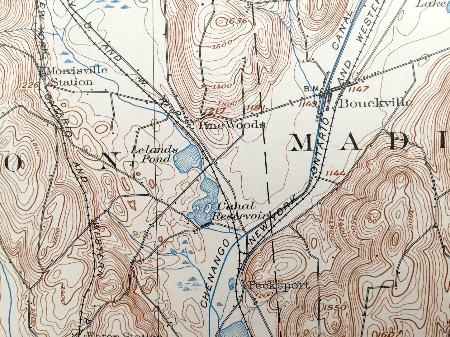 Antique Morrisville, New York 1902 US Geological Survey Topographic Map – Madison, Onedia County, Hamilton, Smithfield, Stockbridge, NY