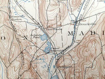 Antique Morrisville, New York 1902 US Geological Survey Topographic Map – Madison, Onedia County, Hamilton, Smithfield, Stockbridge, NY