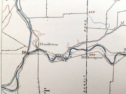 Antique Lockport, New York 1902 US Geological Survey Topographic Map – Newfane, Hartland, Royalton, Pendleton, Amherst, Clarence Newstead NY