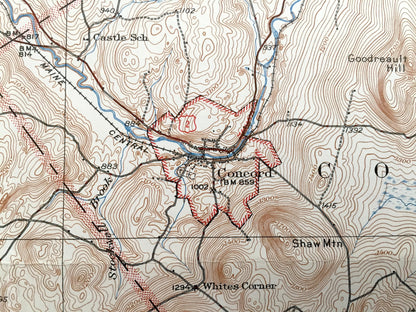Antique Littleton, New Hampshire 1935 US Geological Survey Topographic Map – Lisbon, Waterford, Monroe, Lyman, Apthorp Concord Vermont NH VT
