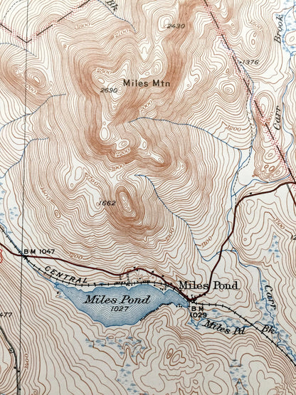 Antique Littleton, New Hampshire 1935 US Geological Survey Topographic Map – Lisbon, Waterford, Monroe, Lyman, Apthorp Concord Vermont NH VT