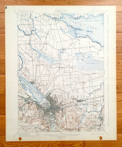 Antique Syracuse, New York 1898 US Geological Survey Topographic Map – Schroeppel, Clay, West Monroe, Constantia, Cicero, Lysander Salina NY