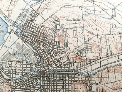 Antique Syracuse, New York 1898 US Geological Survey Topographic Map – Schroeppel, Clay, West Monroe, Constantia, Cicero, Lysander Salina NY