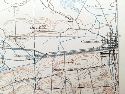 Antique Chittenango, New York 1902 US Geological Survey Topographic Map – Madison, Oswego, Oneida County, Manlius, Constantia, Vienna, NY