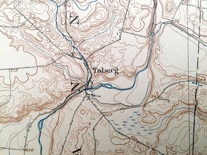 Antique Taberg, New York 1905 US Geological Survey Topographic Map - Annsville, Vienna, Rome, Lee, Ava, Lewis, Florence, Camden, Osceola