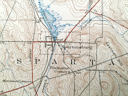 Antique Corry, Pennsylvania 1932 US Geological Survey Topographic Map - Wayne, Columbus, Concord, Spring Creek, Sparta, Eldred, Rome, Elgin