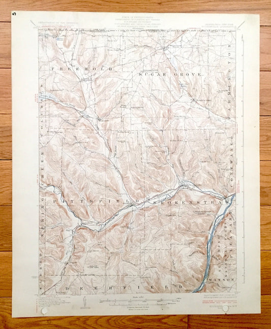 Antique Youngsville, Pennsylvania 1929 US Geological Survey Topographic Map - Brokenstraw, Pittsfield, Deerfield, Freehold, Sugar Grove