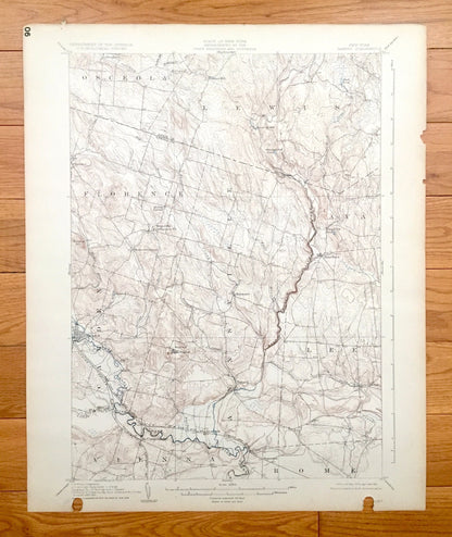 Antique Taberg, New York 1905 US Geological Survey Topographic Map - Annsville, Vienna, Rome, Lee, Ava, Lewis, Florence, Camden, Osceola