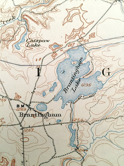 Antique Port Leyden, New York 1907 US Geological Survey Topographic Map – Lewis, Oneida County Boonsville West Turin Highmarket Lyonsdale NY