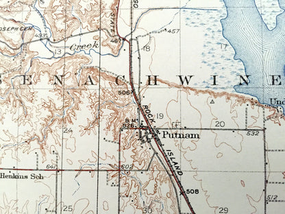 Antique Lacon, Illinois 1937 US Geological Survey Topographic Map – Henry, Sparland, Senachwine, Putnam, Bureau, Marshall, Magnolia, Steuben