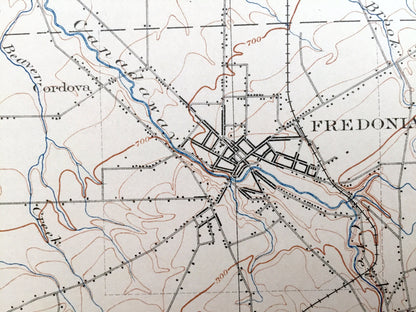 Antique Dunkirk, New York 1900 US Geological Survey Topographic Map – Portland, Pomfret, Sheridan, Arkwright, Mayville, Chautauqua County NY