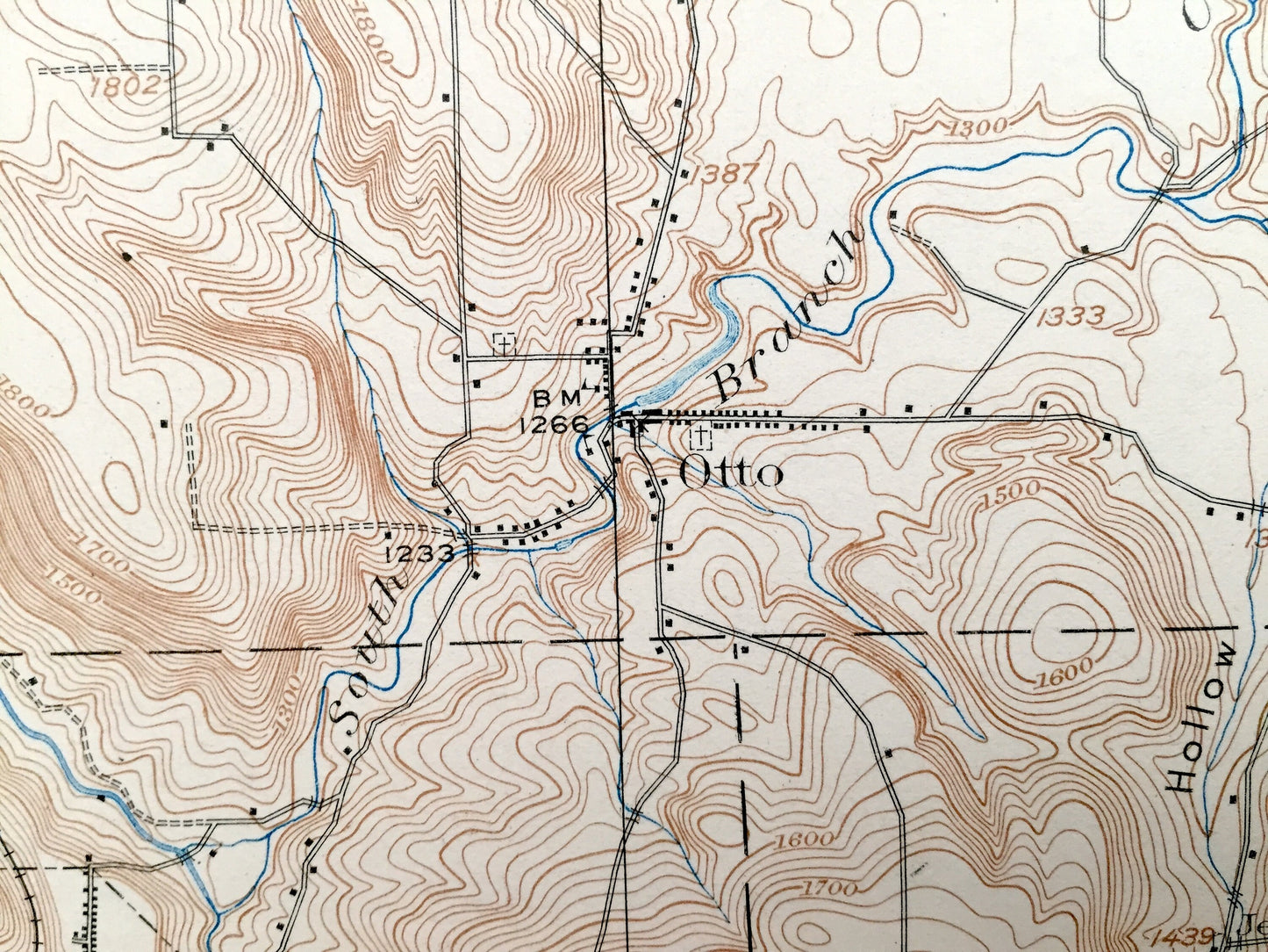 Antique Cattaraugus, New York 1923 US Geological Survey Topographic Map – Erie County, Gowanda, Perrysburg, East Otto, Little Valley, NY