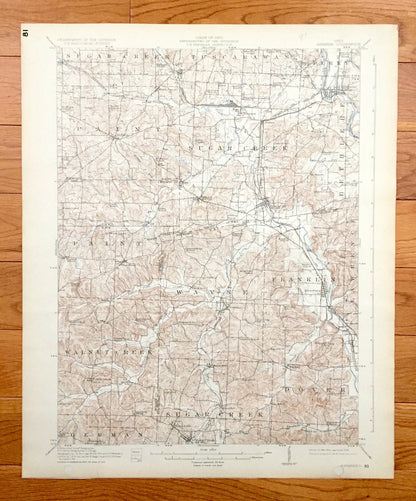 Antique Navarre, Ohio 1914 US Geological Survey Topographic Map - Perry, Bethlehem, Tuscarawas, Sugar Creek, Paint, Wayne, Franklin, Dover